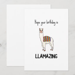 Funny Llama Birthday Card | Zazzle