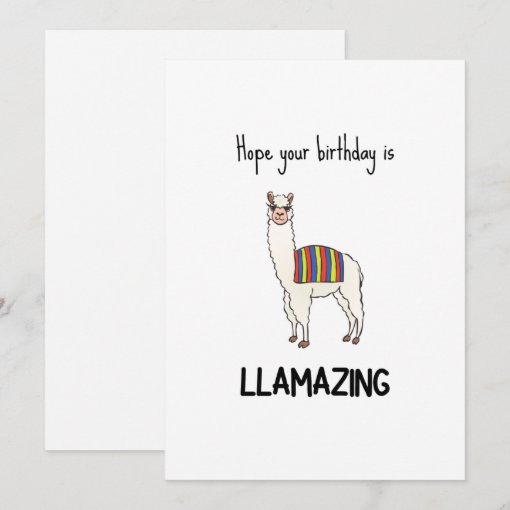 Funny Llama Birthday Card | Zazzle
