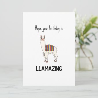 Funny Llama Birthday Card | Zazzle
