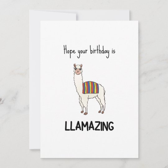 Funny Llama Birthday Card | Zazzle.com