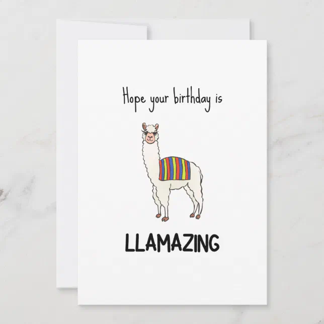Funny Llama Birthday Card | Zazzle