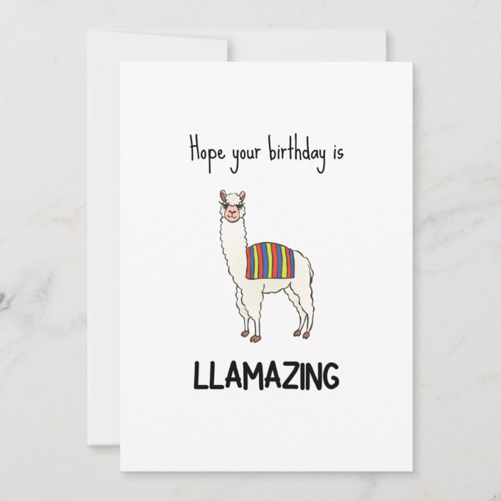 Funny Llama Birthday Card | Zazzle.com