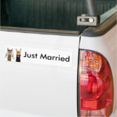Funny Llama Bride and Groom Wedding Art Bumper Sticker (On Truck)
