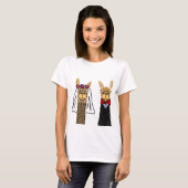 Funny Llama Bride and Groom Wedding Art T-Shirt (Front Full)