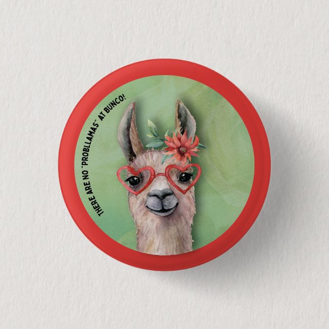 Funny Llama Bunco Button (Front)
