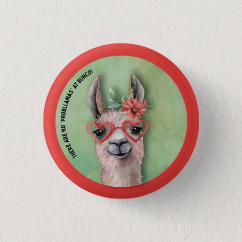 Funny Llama Bunco Button
