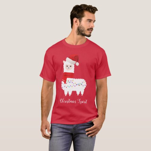 Funny Llama Christmas Alpaca Spirit Fun T_Shirt