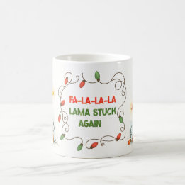 Funny Llama Christmas Lights Mug