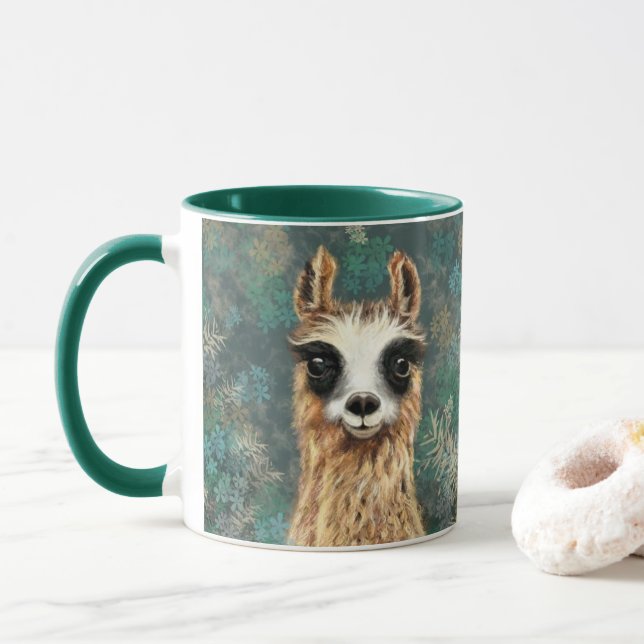 Funny Llama Coffee Mug (With Donut)