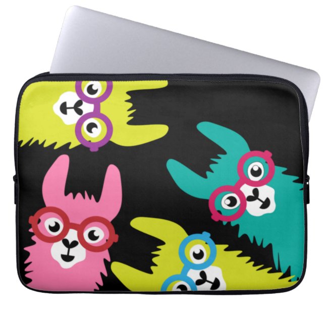 Funny Llama Colorful Camelid  Laptop Sleeve (Front)