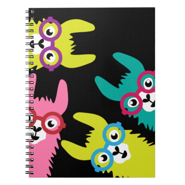 Funny Llama Colorful Camelid  Notebook (Front)