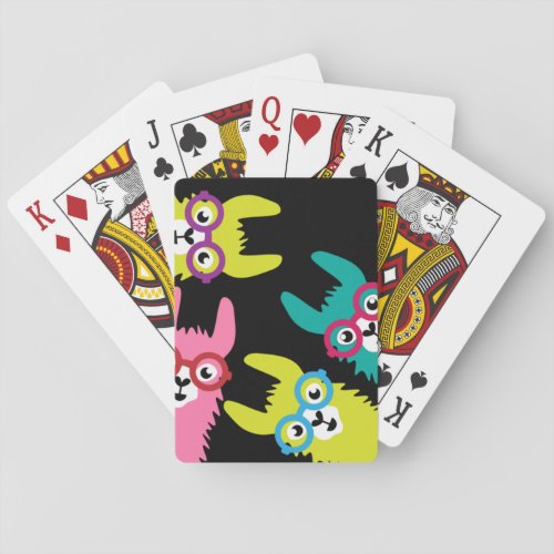 Funny Llama Colorful Camelid  Playing Cards