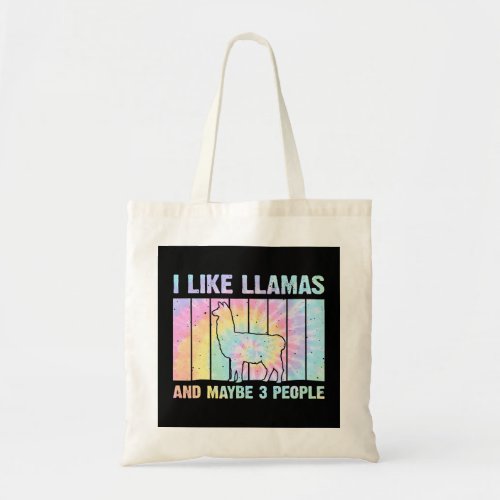 Funny Llama Colorful Tie Dye Tee Kids Men Women Al Tote Bag