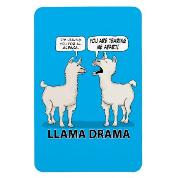 Funny Llama Drama Magnet by chuckink at Zazzle
