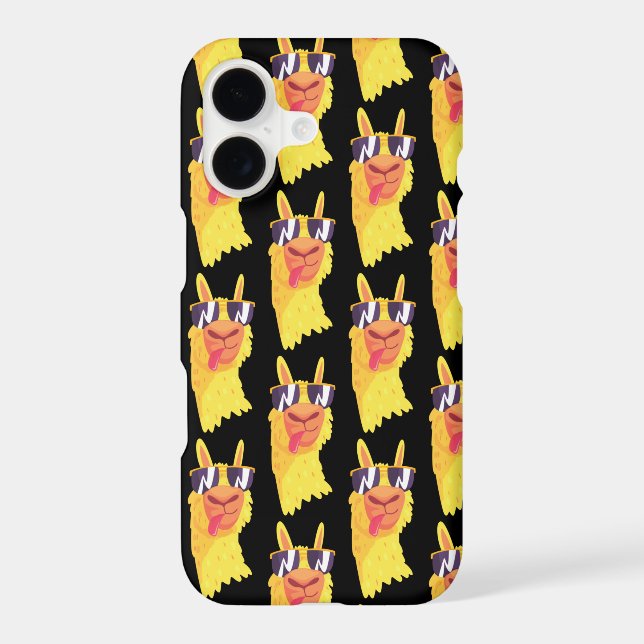  Funny Llama Face With Glasses Pattern Case-Mate i Iphone Case (Back)
