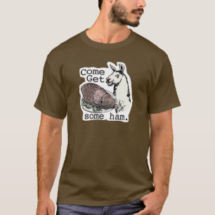 Funny Llama getting ham by Mudge Studios T-Shirt