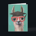 Funny Llama Humor 8th Grade Graduation Card<br><div class="desc">Celebrate with a bit of laughter and fun with this 8th grade educated llama. Funny watercolor style card for your favorite grad. Inside of card says "8th Grade Completed - No Probllama!</div>