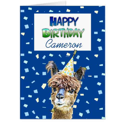 Funny Llama Humor Super Large  Birthday Card