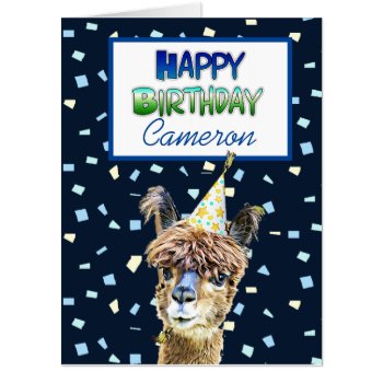 Funny Llama Humor Super Large  Birthday Card by Magical_Maddness at Zazzle