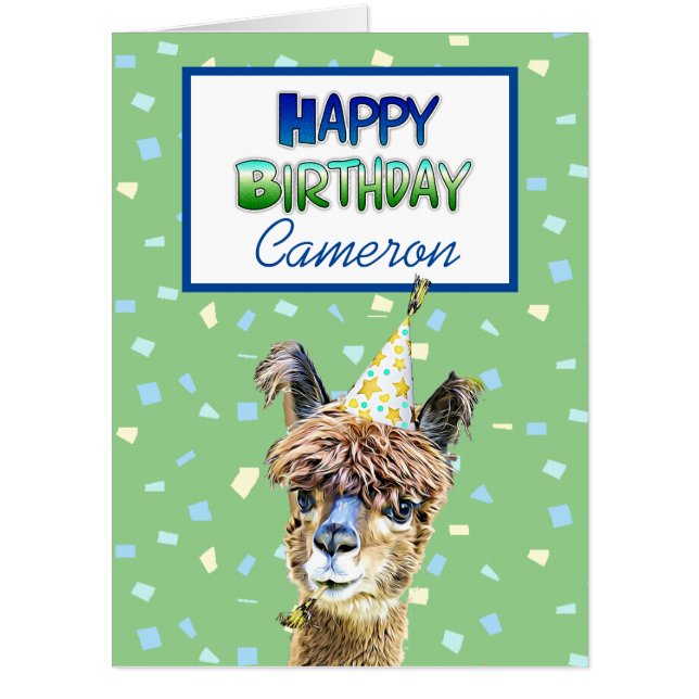 Funny Llama Humor Super Large  Birthday Card (Front)