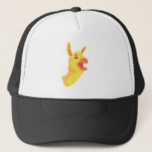 Funny Llama Laughing Trucker Hat 