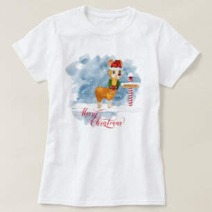 Funny Llama Lovers Christmas North Pole T-Shirt