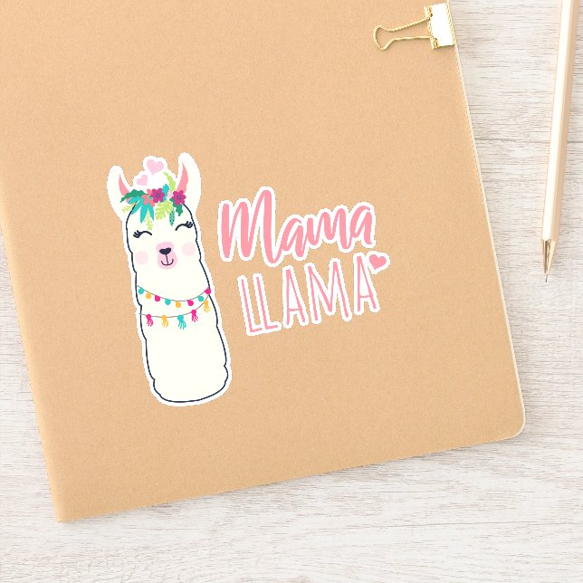 Funny Llama MAMA Cute Mothers Day Birthday Gift Sticker (Notebook)