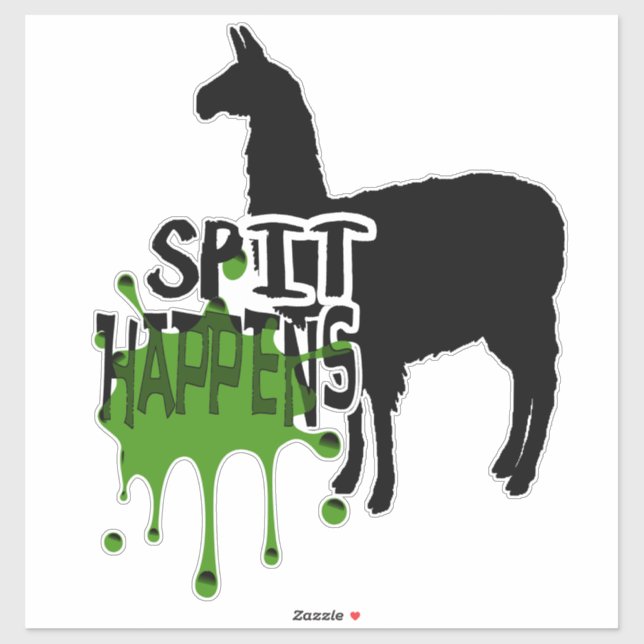 Funny Llama Meme Spit Happens Sticker (Sheet)