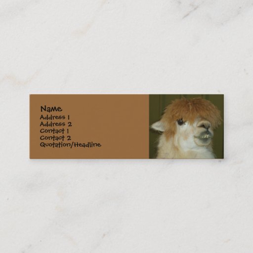Customizable Funny Llama Business Card Template