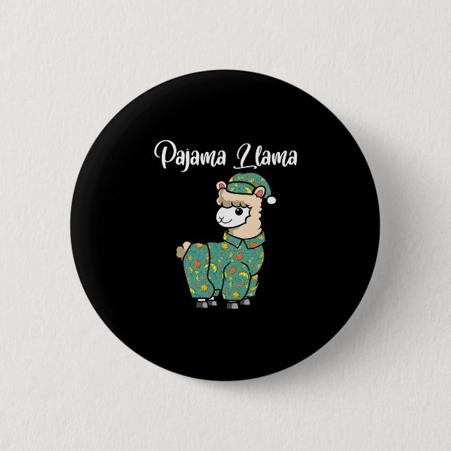 Funny llama pajama llama bed time pyjama alpaca button (Front)