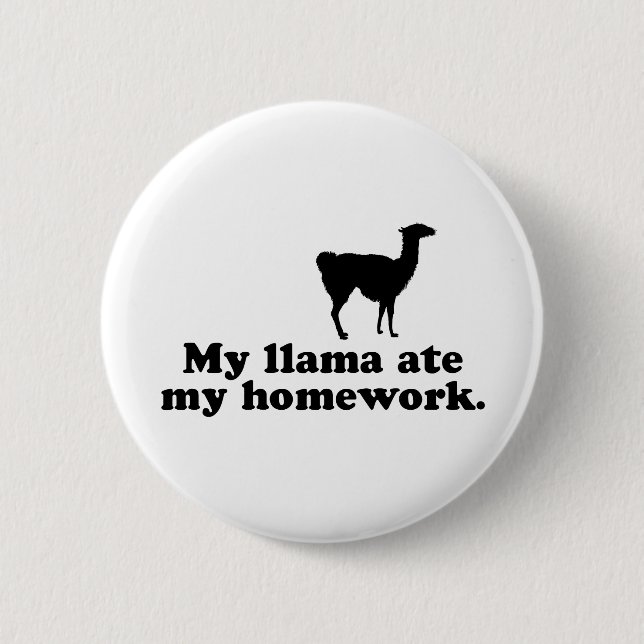 Funny Llama Pinback Button (Front)