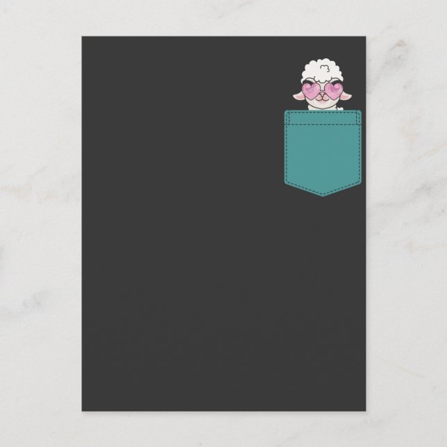 Funny Llama Pocket Design Cute Alpaca Humor Postcard (Front)