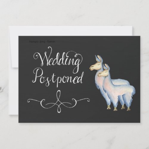 Funny Llama Postponed On Hold Wedding Invitation