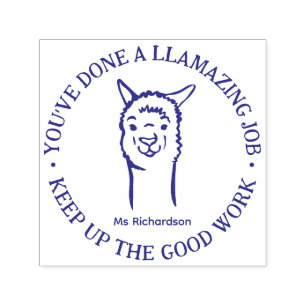 Funny Llama Pun Amazing Job Teacher Praise Self-inking Stamp