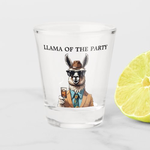 Funny Llama Pun Life of the Party Cool Shot Glass