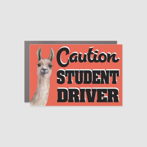 Funny Llama Safety Caution New Driver Car Magnet