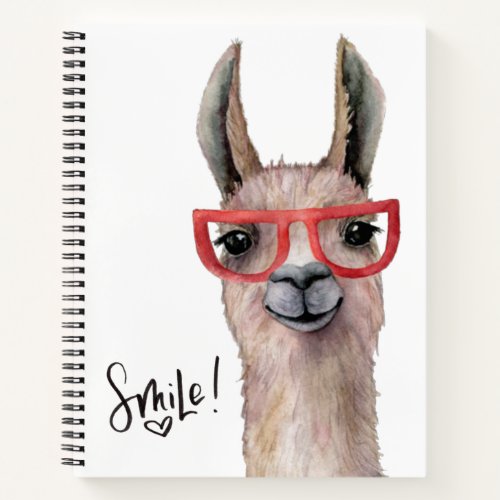 Funny Llama Smile Inspirational Notebook