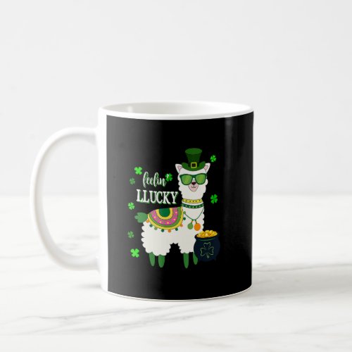 Funny LLama St Patricks Day Feelin LLucky Mens W Coffee Mug