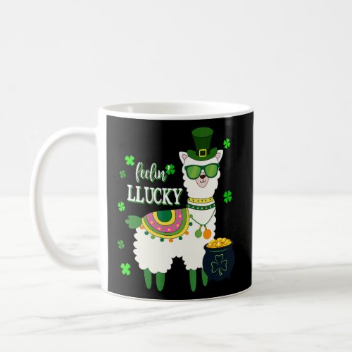 Funny LLama St Patricks Day Feelin LLucky Mens W Coffee Mug