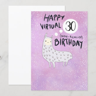 Funny Llama Virtual Happy Birthday Holiday Card