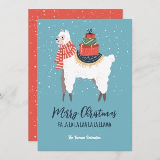Funny Llama Winter Holiday Merry Christmas