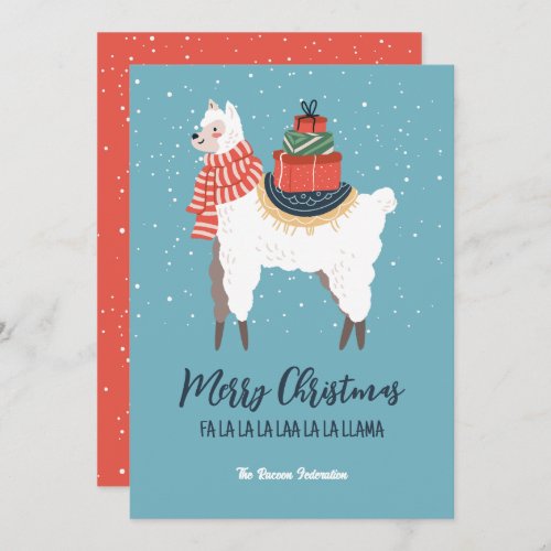 Funny Llama Winter Holiday Merry Christmas
