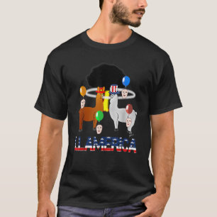 funny llama with hats lama with hat llamerica 4th T-Shirt