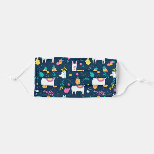 Funny Llamas Adult Cloth Face Mask (Front, Folded)