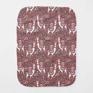 Funny Llamas Pattern Baby Burp Cloth