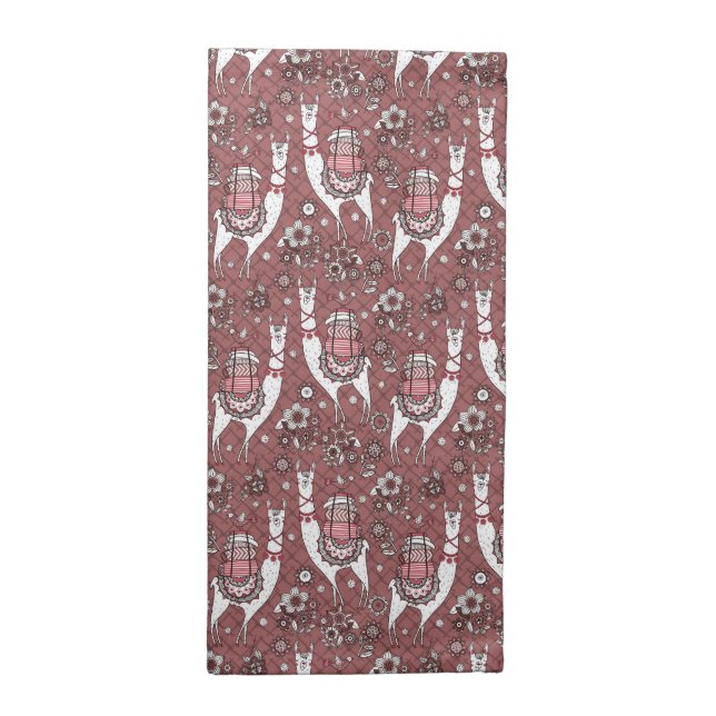 Funny Llamas Pattern Cloth Napkin (Half Fold)