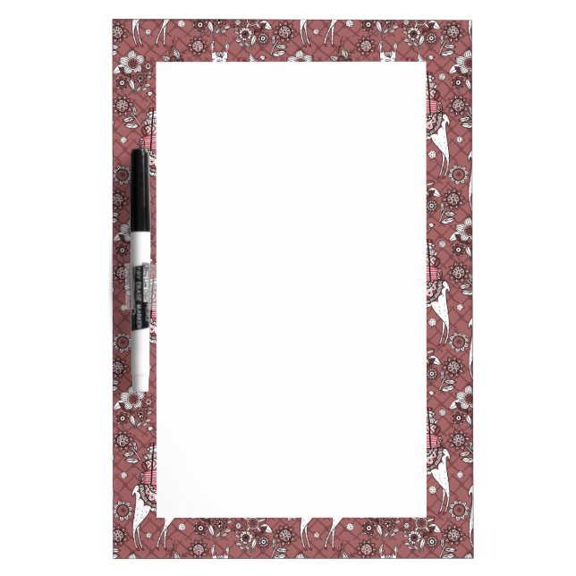 Funny Llamas Pattern Dry Erase Board (Front)