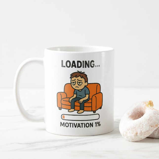 Funny Loading Motivation 1% Coffee Mug  (With Donut)