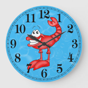 Funny Lobster Fish Wall Clock