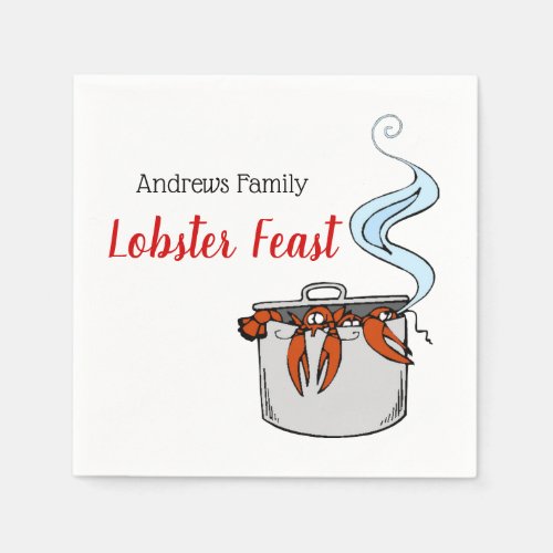 Funny Lobster in a Pot Napkins